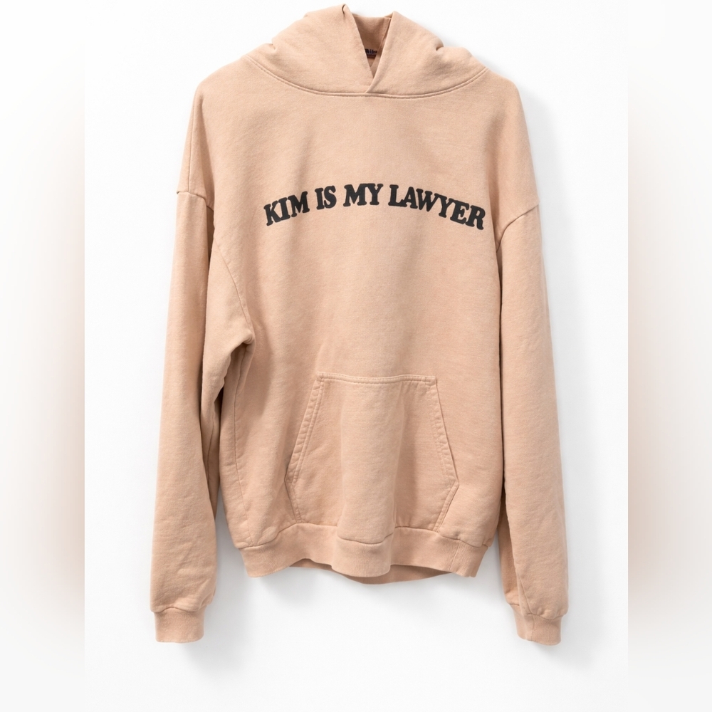 TALENTLESS "Kim Is My Lawyer" Hoodie - Unisex XL - Tan/Sand
